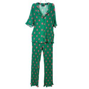 Dressed in LALA Polk a Dot Set Green Size Large Pre-Loved